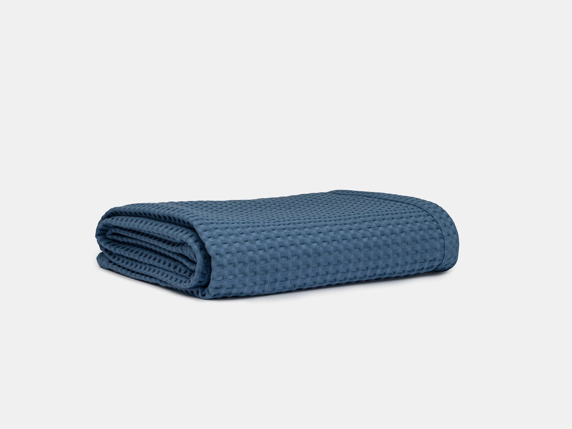 Dusty Blue Waffle Sofa Throw