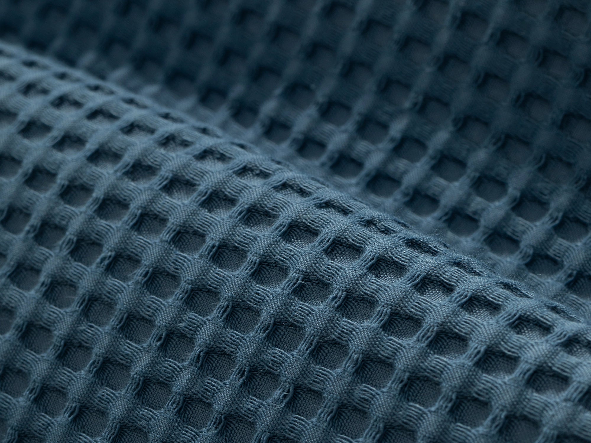 Dusty Blue Waffle Sofa Throw