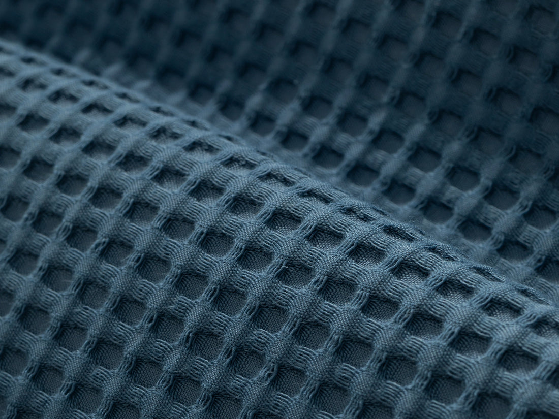 Dusty Blue Waffle Sofa Throw