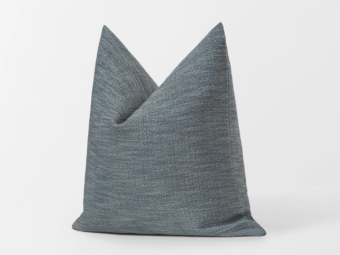 Dusty Blue Linen Woven Pillow Cover