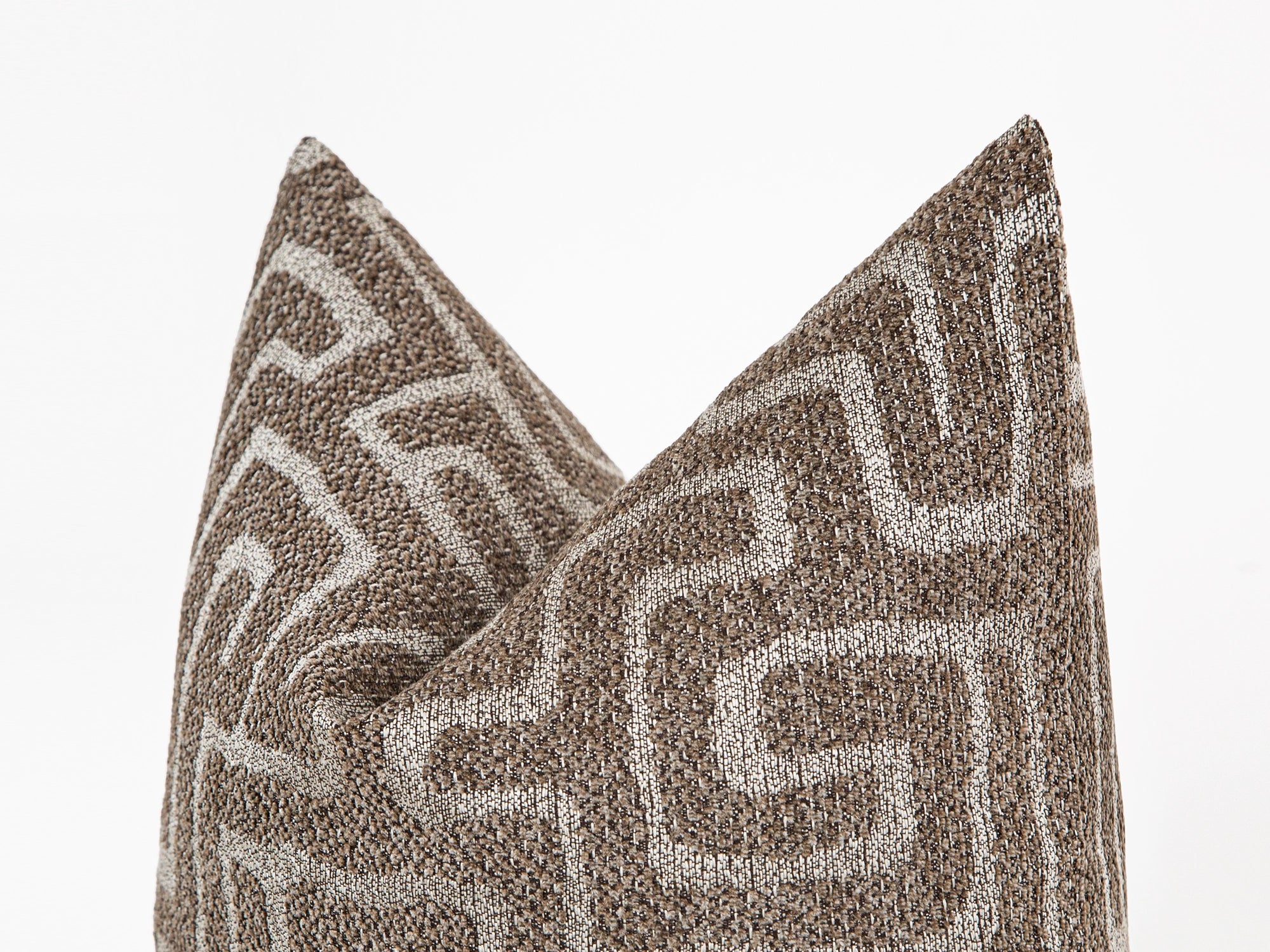 Dusty Brown Maze Pillow Cover - Tessera Collection