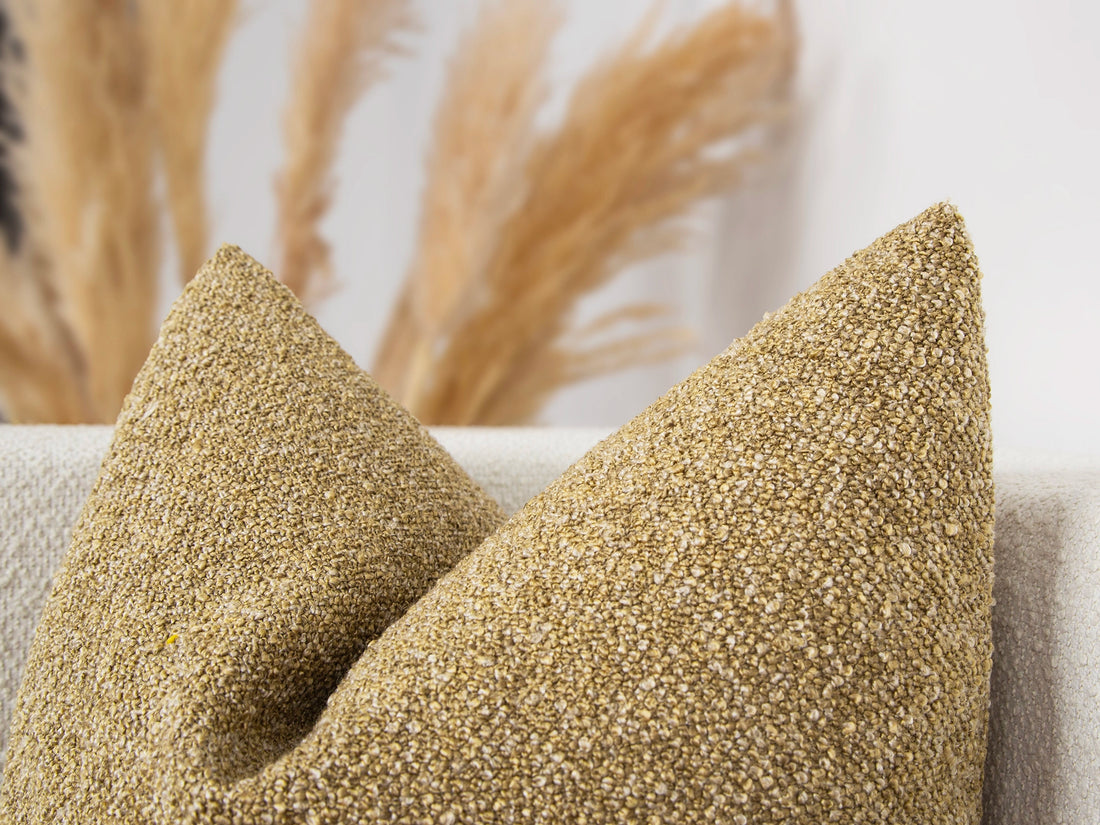 Dusty Gold Boucle Pillow Cover