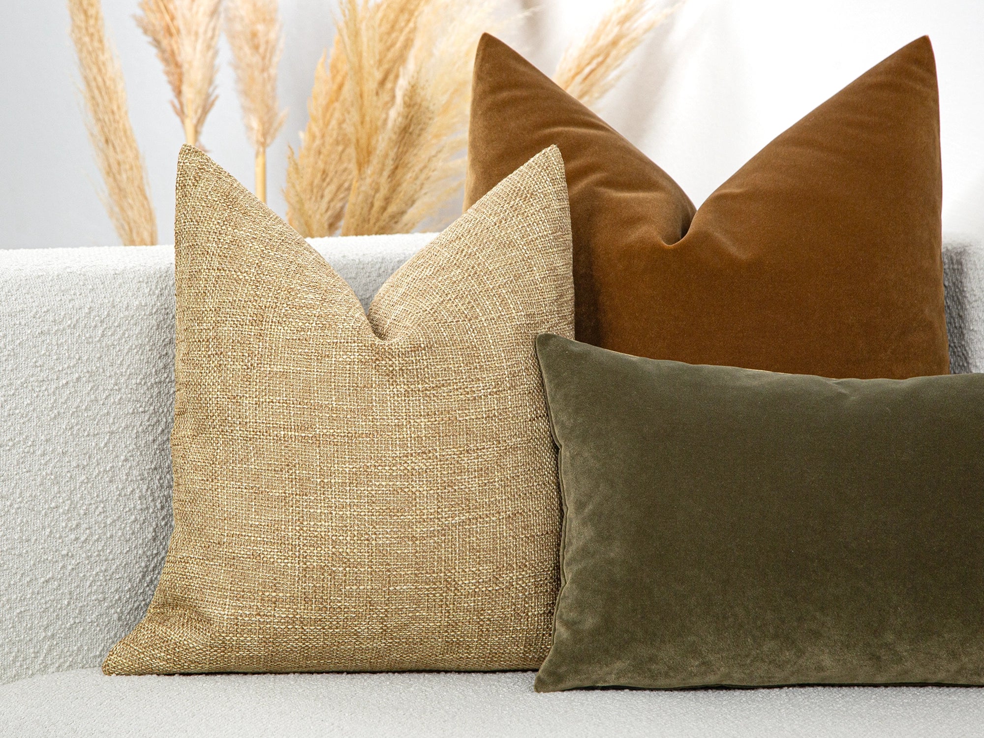 Dusty Gold Woven Linen Pillow Cover