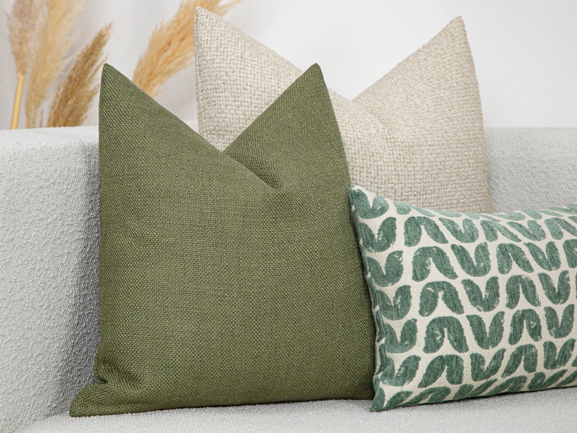Dusty Green Linen Pillow Cover