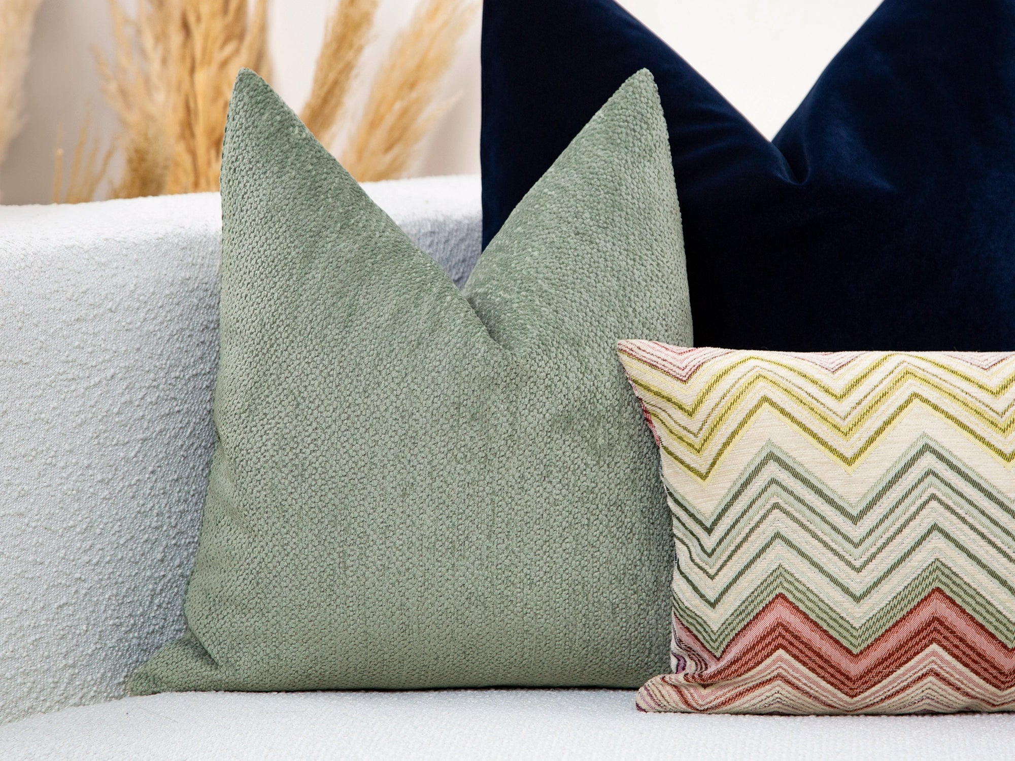 Dusty Green Textured Pillow Cover