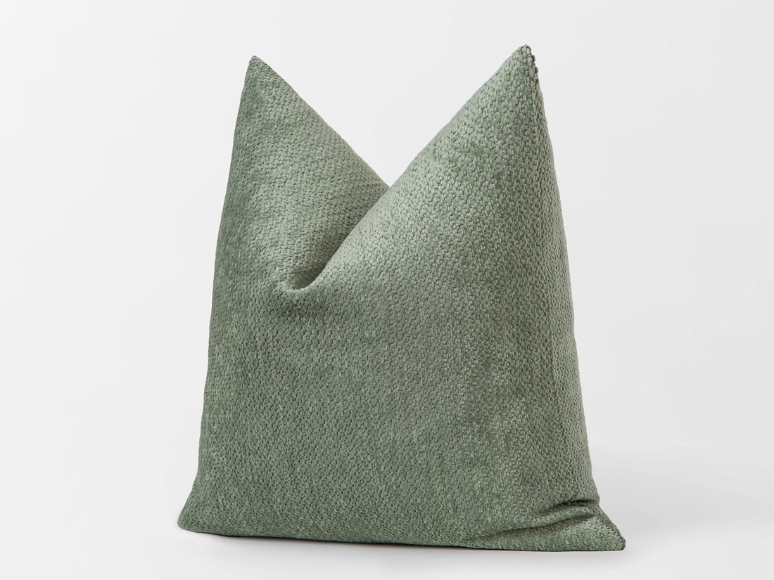 Dusty Green Textured Pillow Cover
