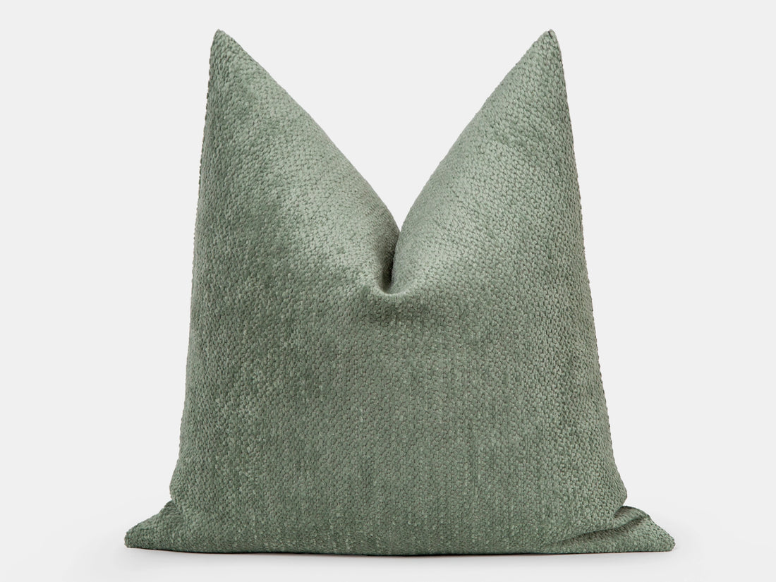 Dusty Green Textured Pillow Cover