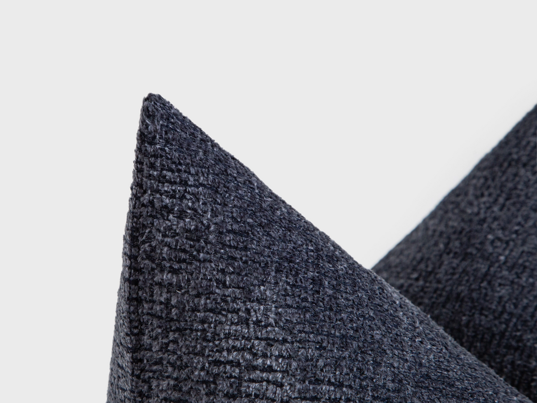 Dusty Indigo Textured Pillow Cover