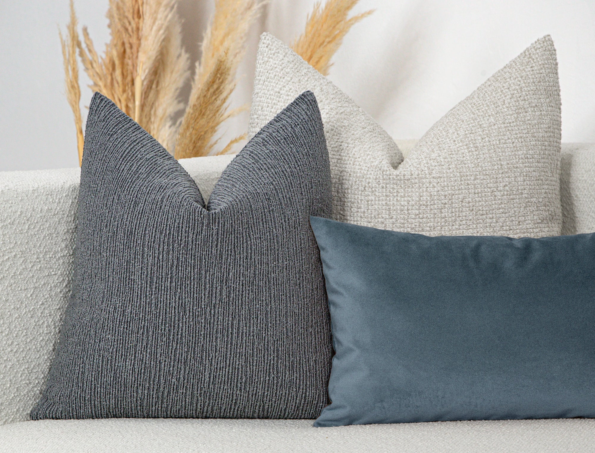 Dusty Blue Linear Pillow Cover - District