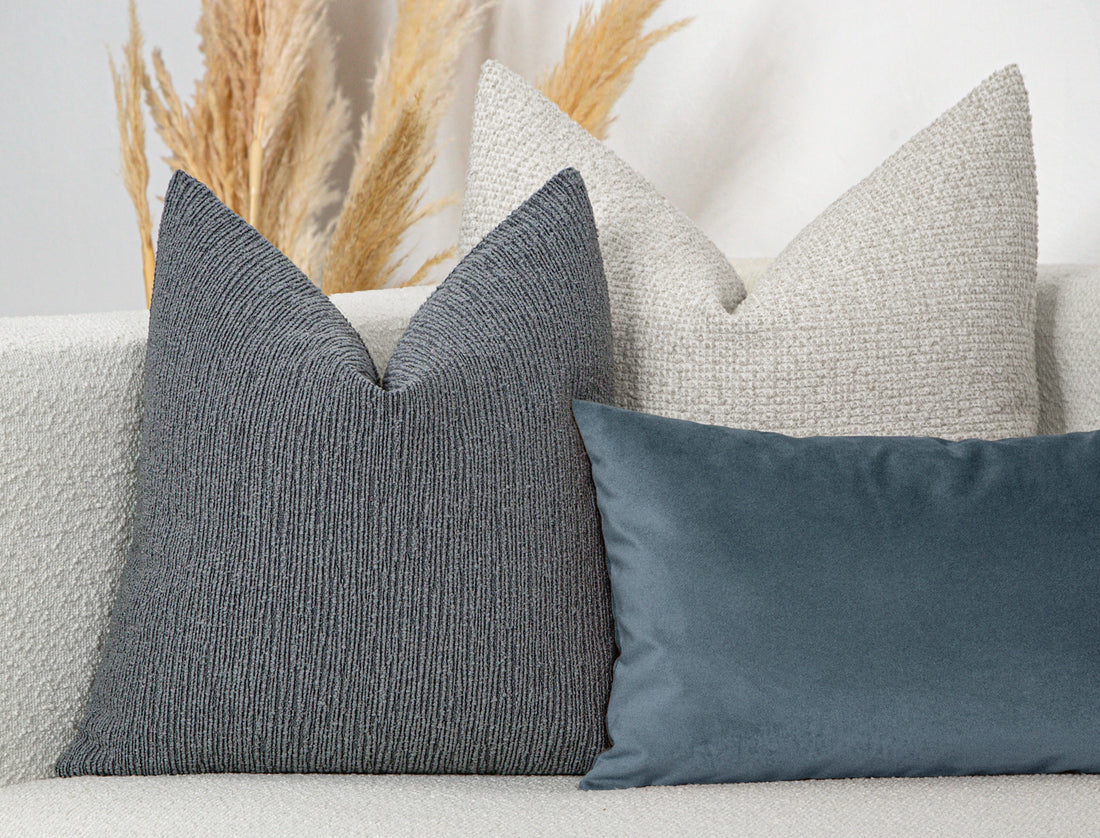 Dusty Blue Linear Pillow Cover - District