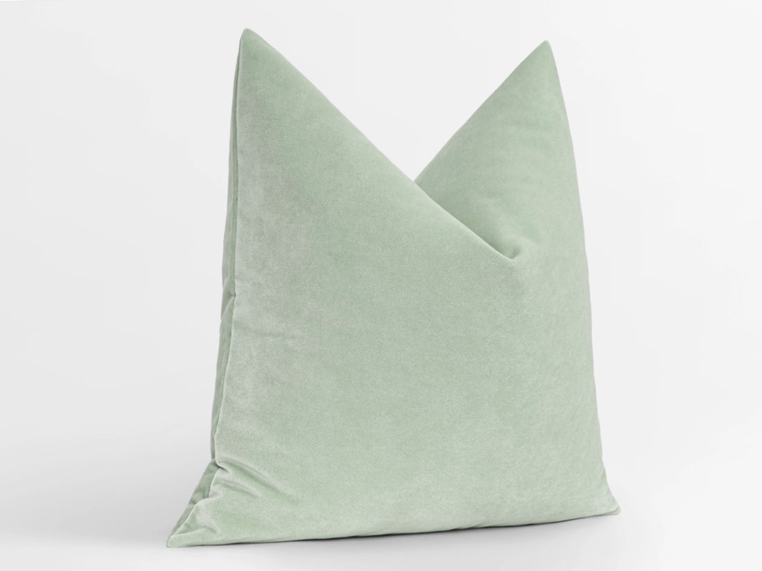 Dusty Mint Velvet Pillow Cover
