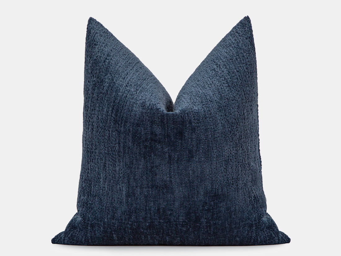Dusty Navy Blue Textured Pillow Cover