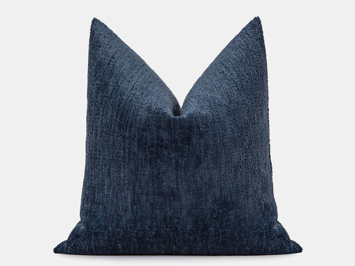 Dusty Navy Blue Textured Pillow Cover