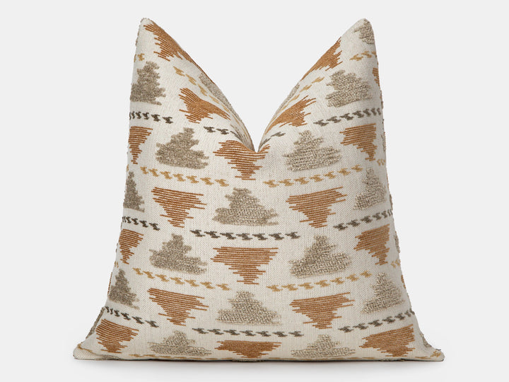 Dusty Orange Textured Geometric Pillow Cover