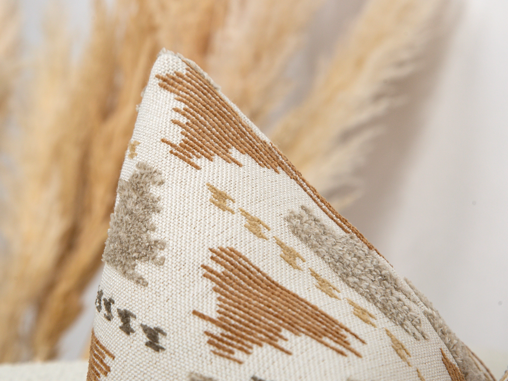 Dusty Orange Textured Geometric Pillow Cover