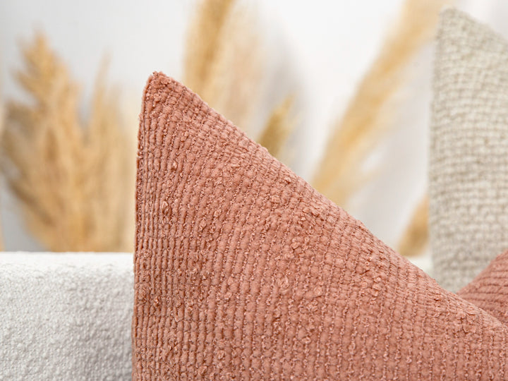 Dusty Pink Textured Pillow Cover
