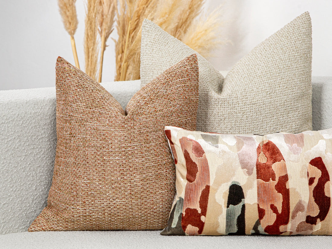 Dusty Pink Woven Textured Pillow Cover