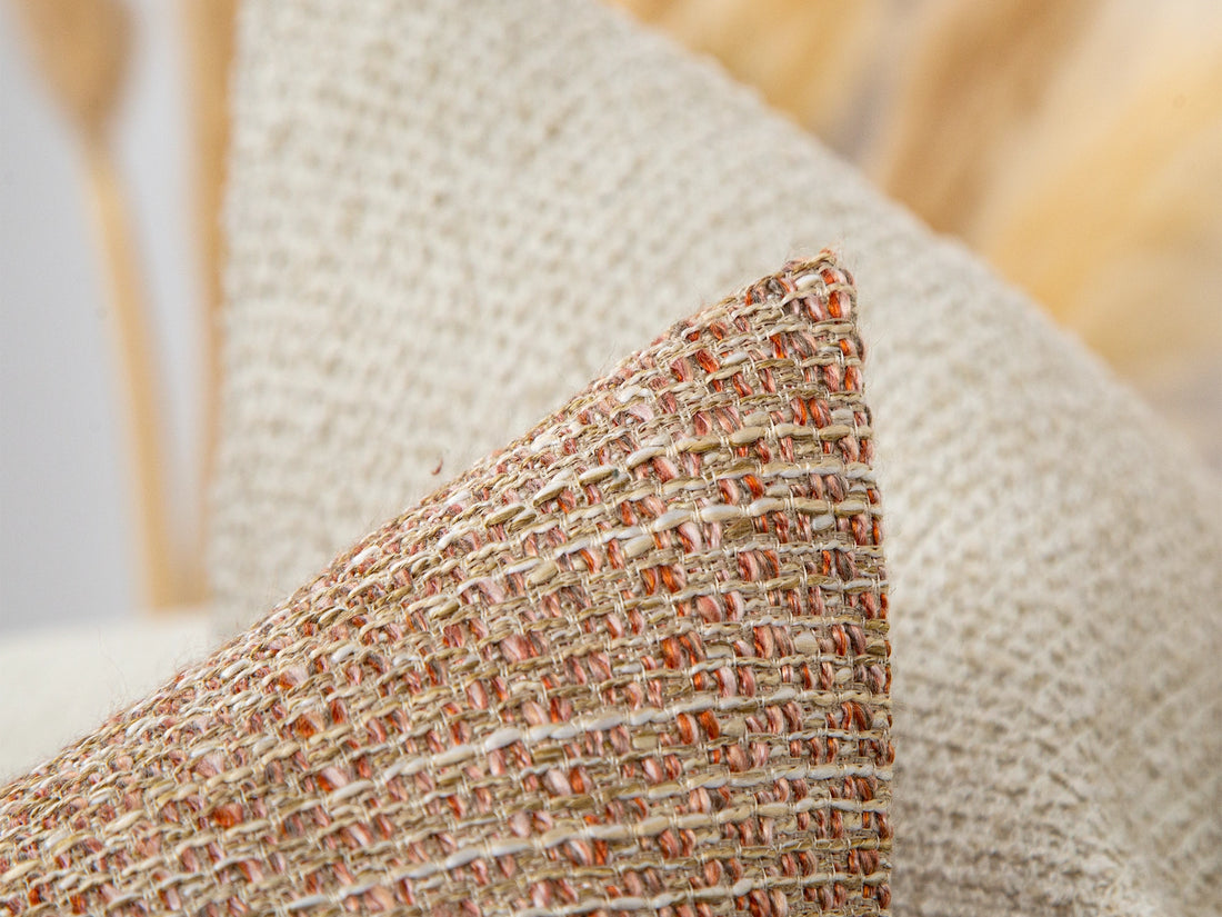 Dusty Pink Woven Textured Pillow Cover