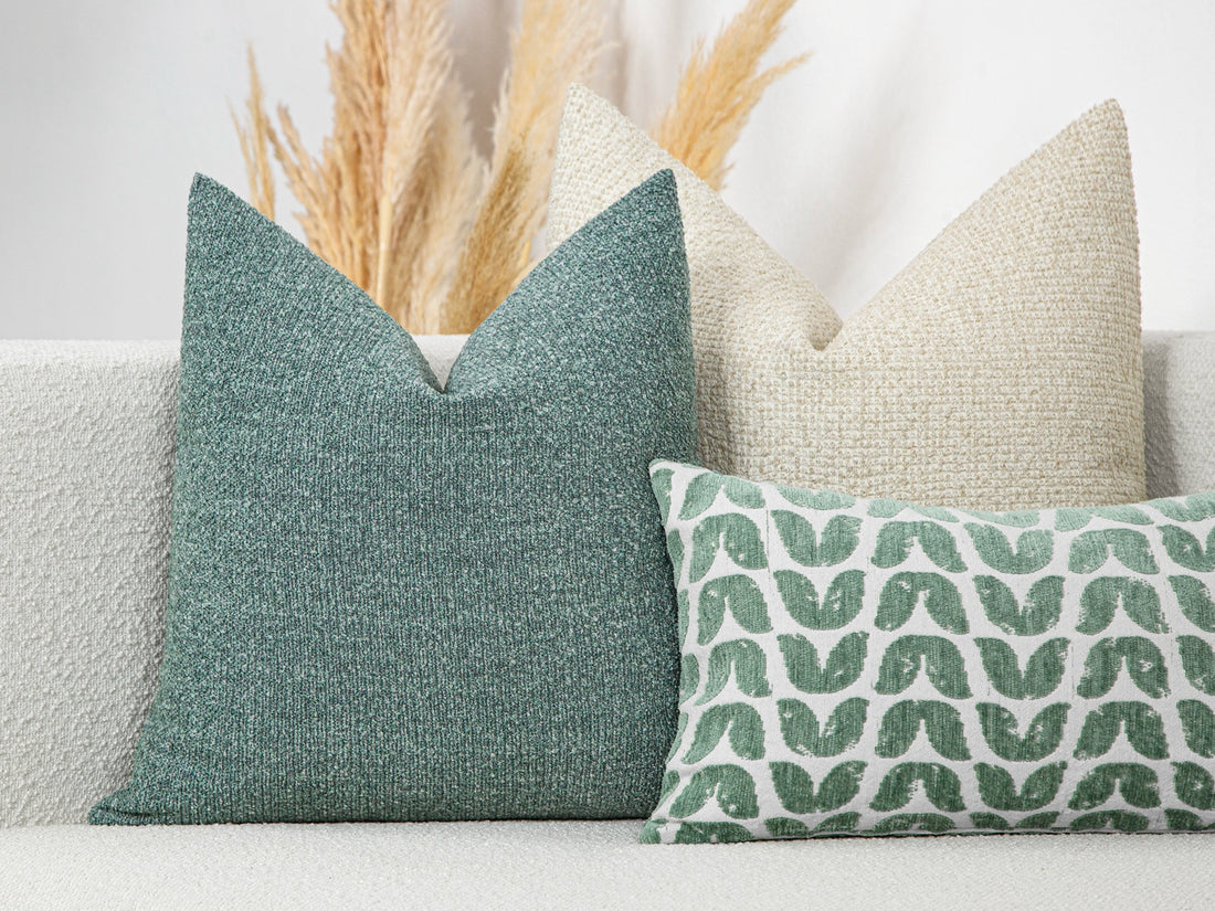 Dusty Sea Blue Textured Pillow Cover
