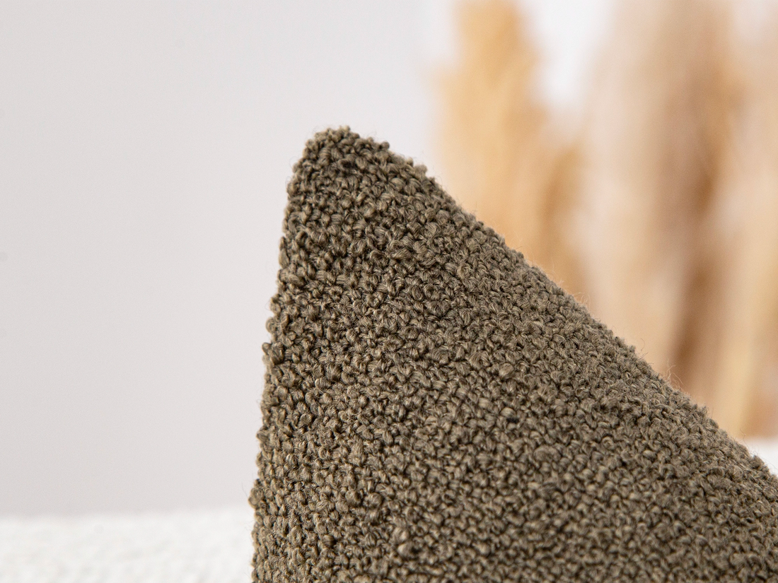 Earth Brown Boucle Pillow Cover