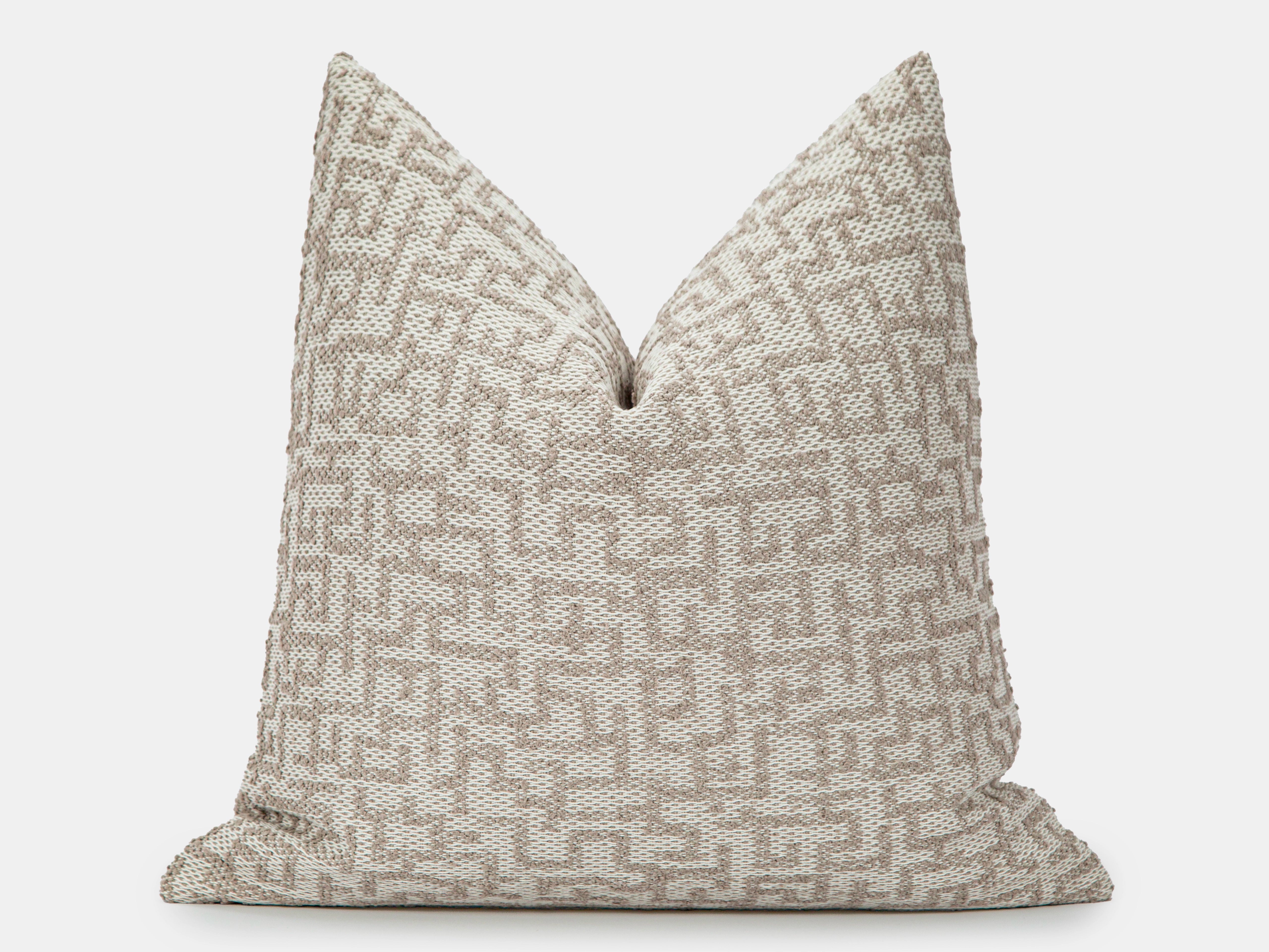 Beige Artisan Throw Pillow Cover