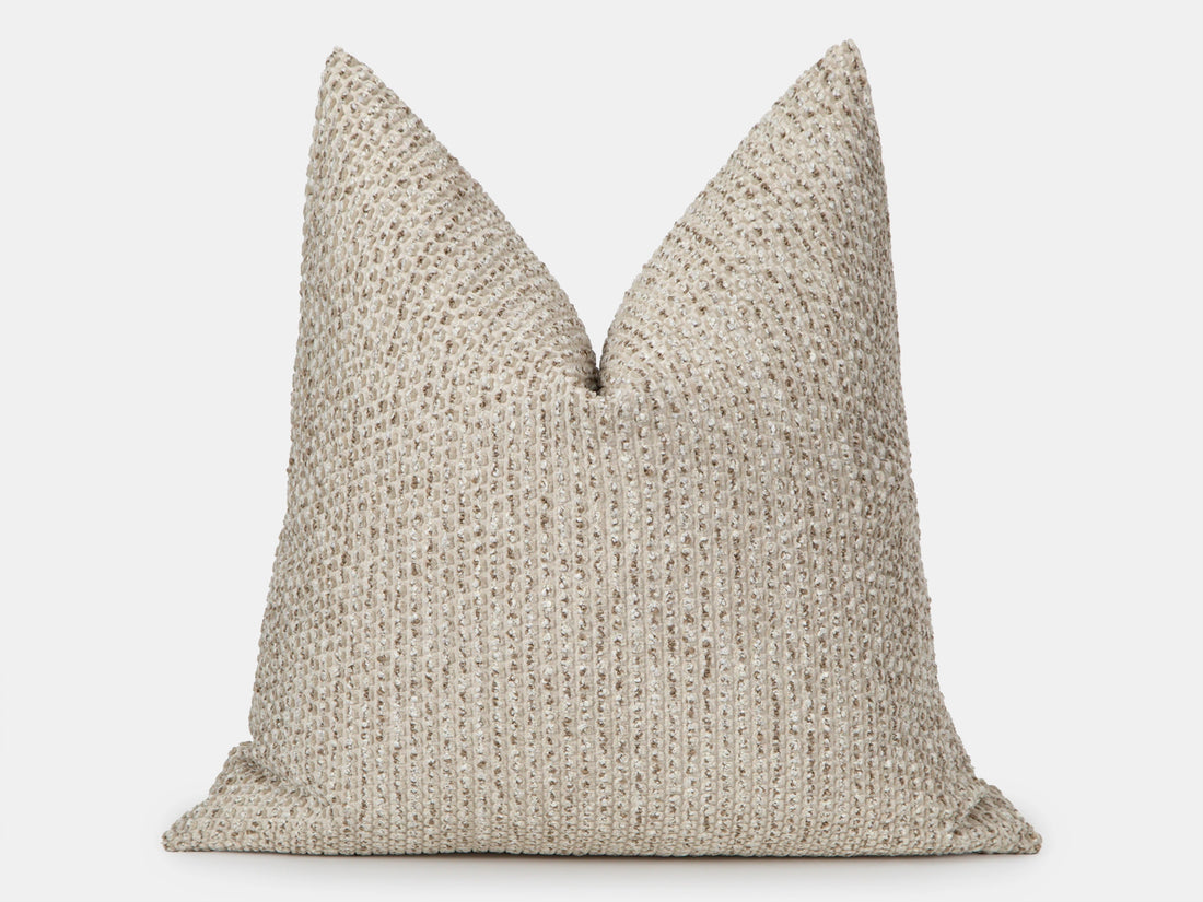 Beige Dotted Pillow Cover - Textured & Bubble