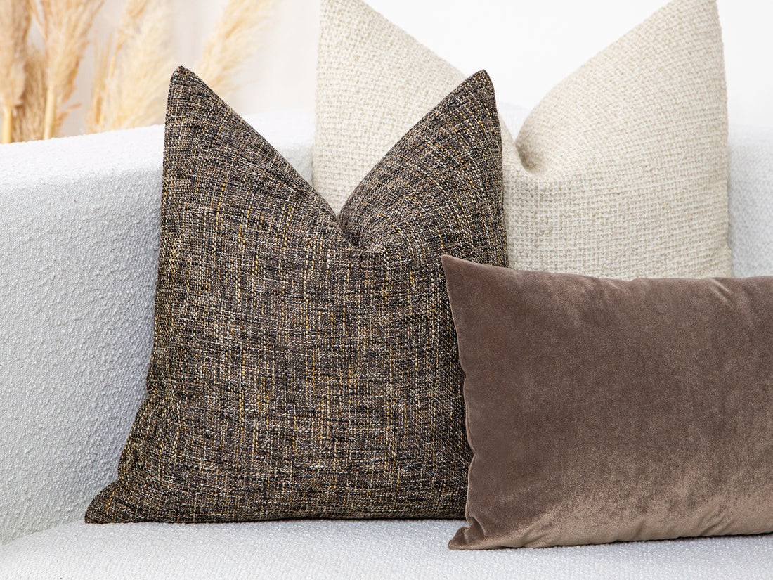 Earthy Brown Linen Woven Pillow Cover