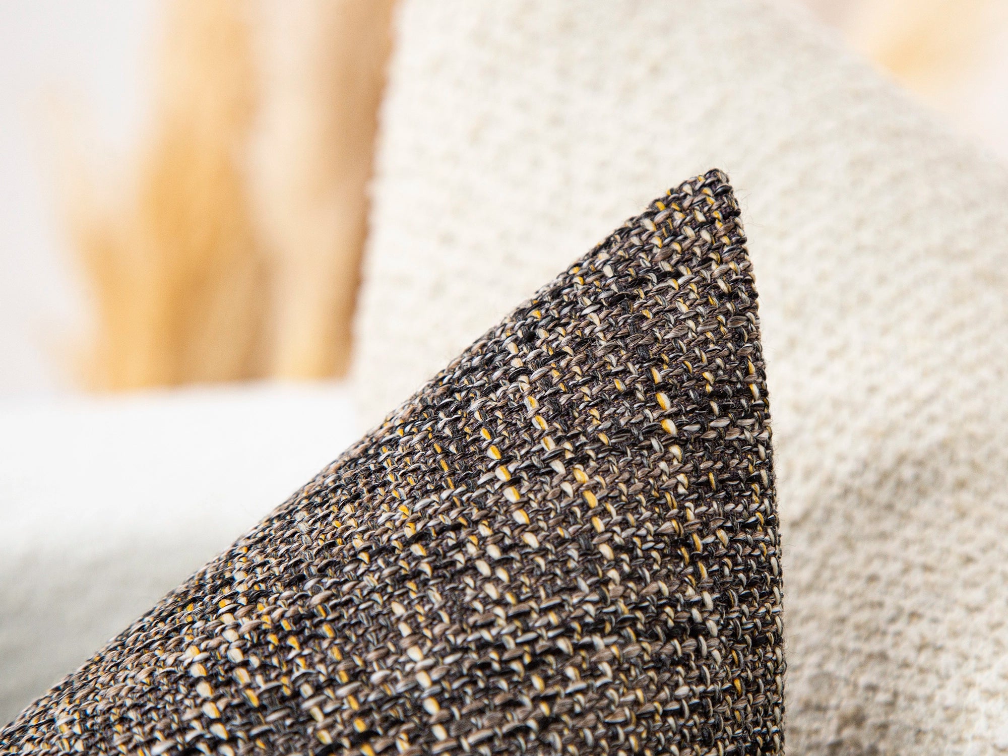 Earthy Brown Linen Woven Pillow Cover