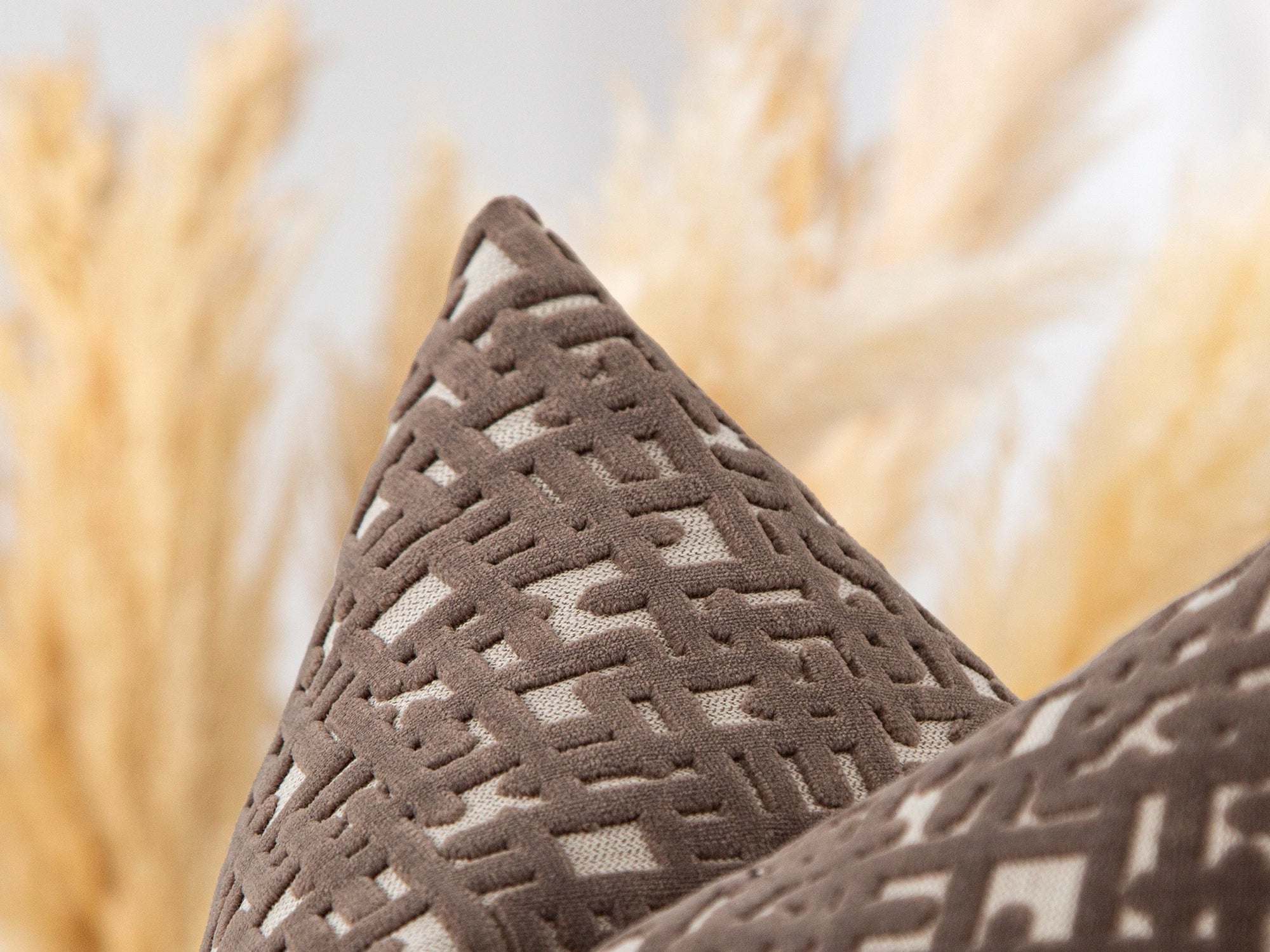 Dark Taupe Brown Geometric Pillow Cover