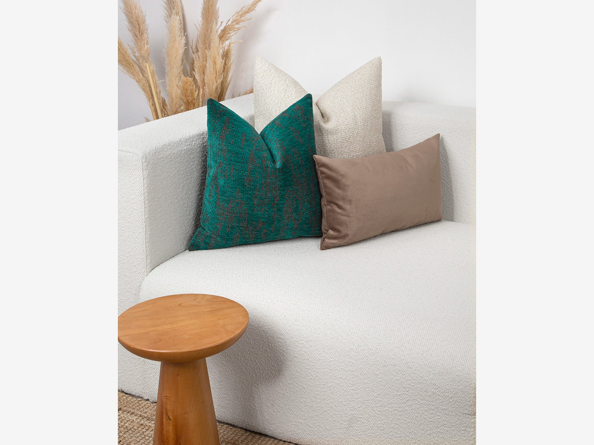 Emerald Green Woven Pillow Cover