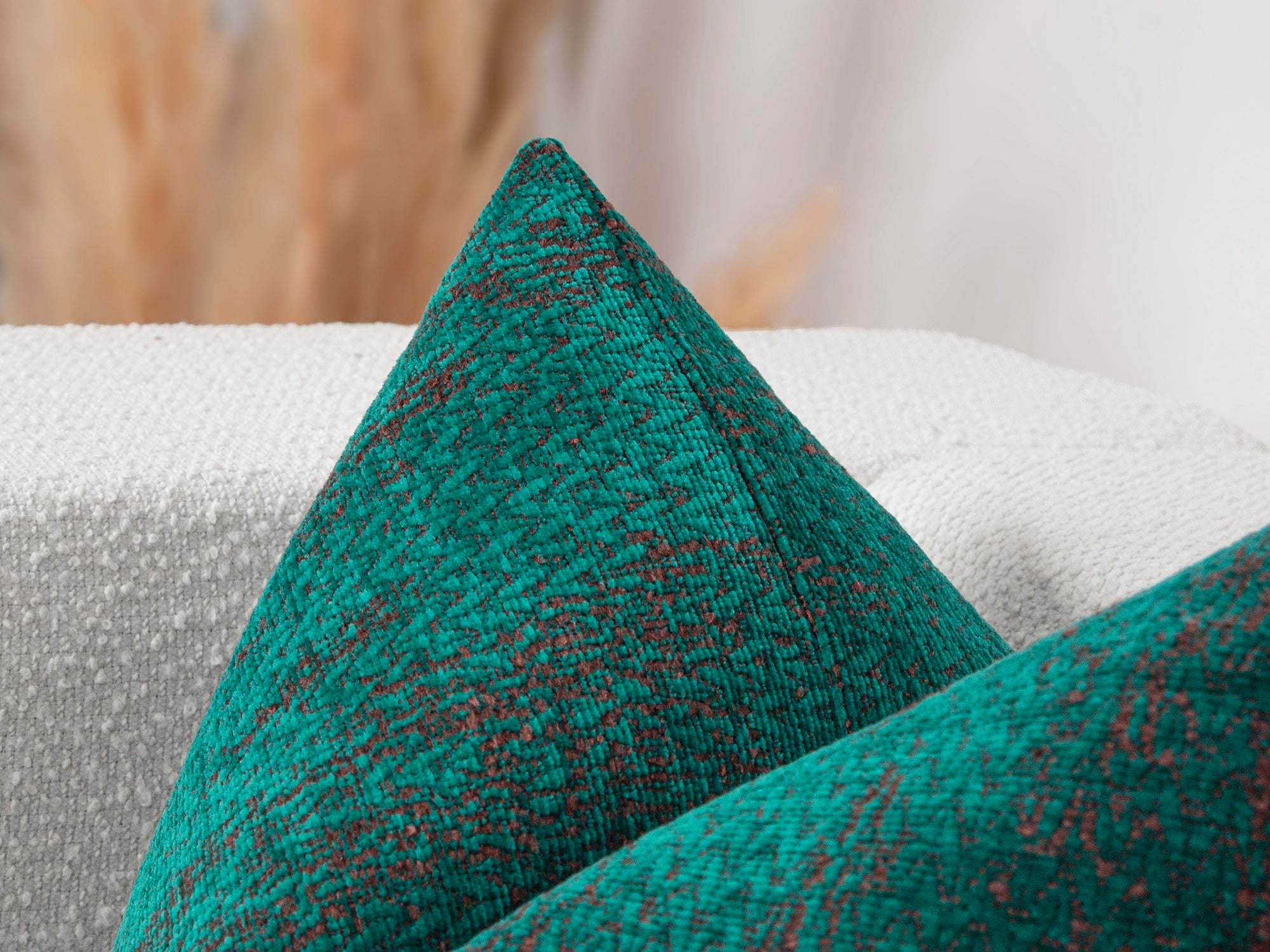 Emerald Green Woven Pillow Cover