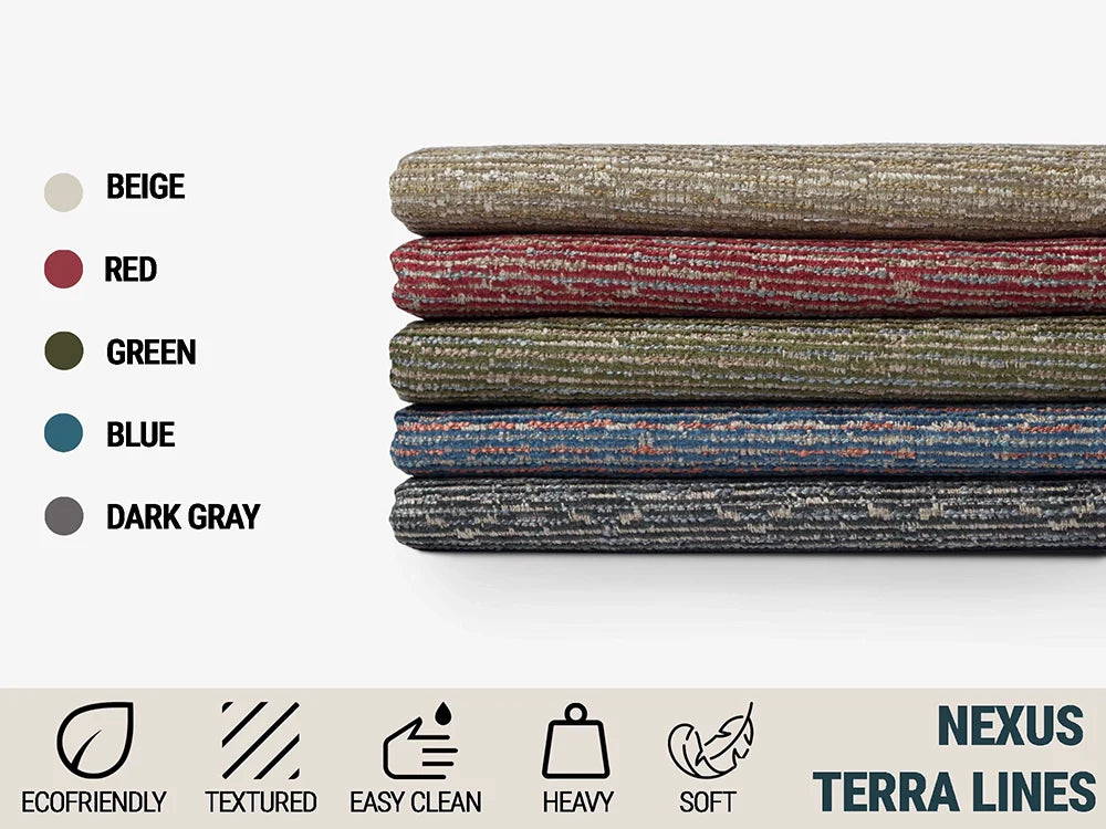 Green Striped Upholstery Fabric - Nexus Terra Lines