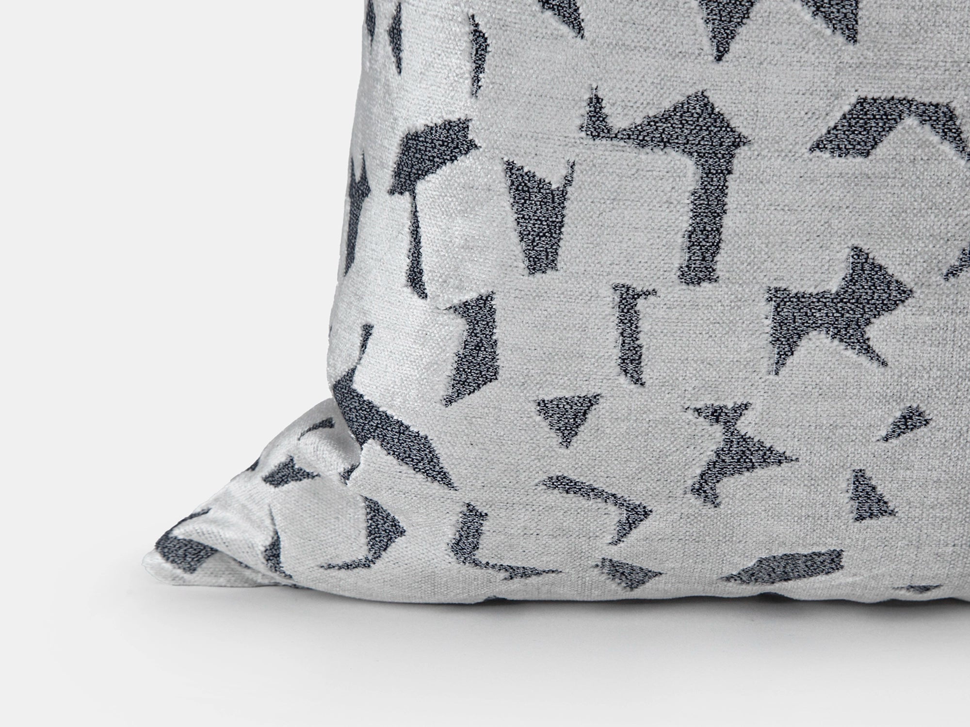 Silver Abstract Velvet Pillow Cover