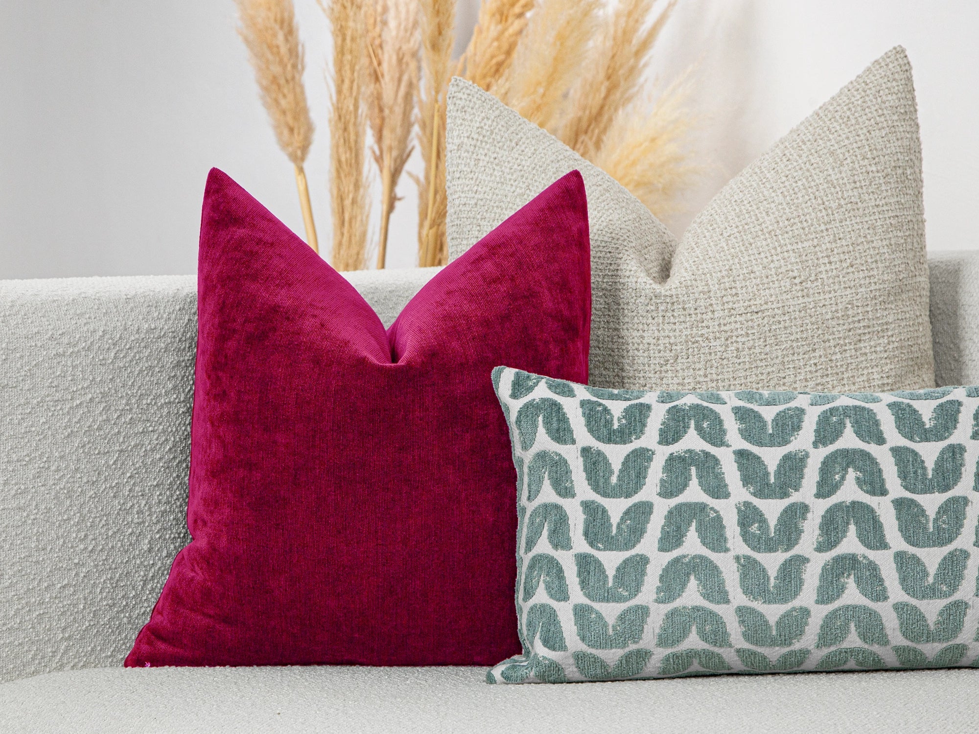 Fuchsia Woven Pillow Cover – Lustre