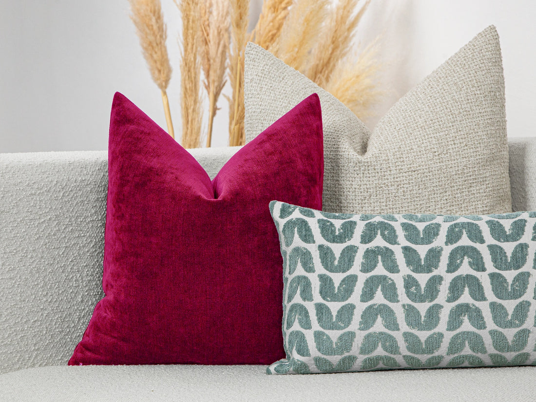 Fuchsia Woven Pillow Cover – Lustre