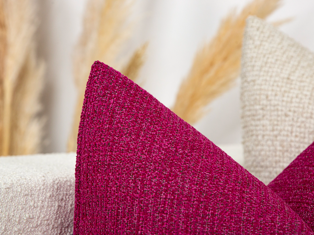 Fuchsia Woven Pillow Cover