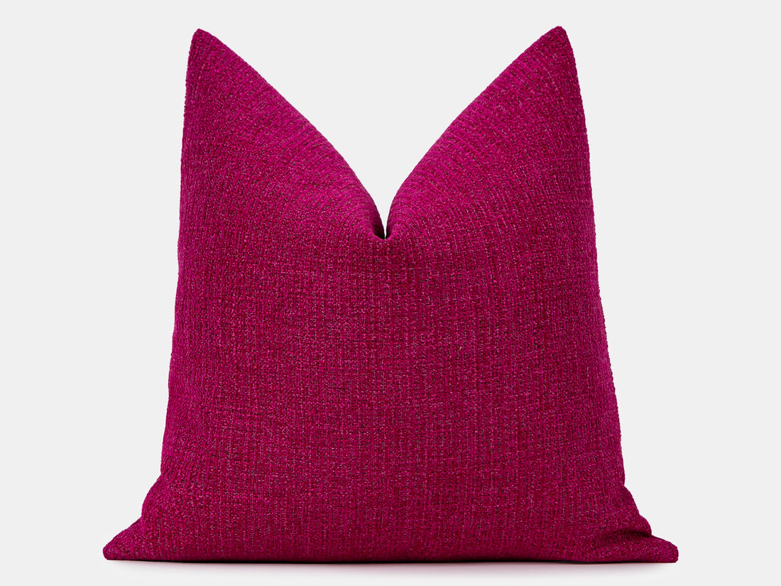 Fuchsia Woven Pillow Cover