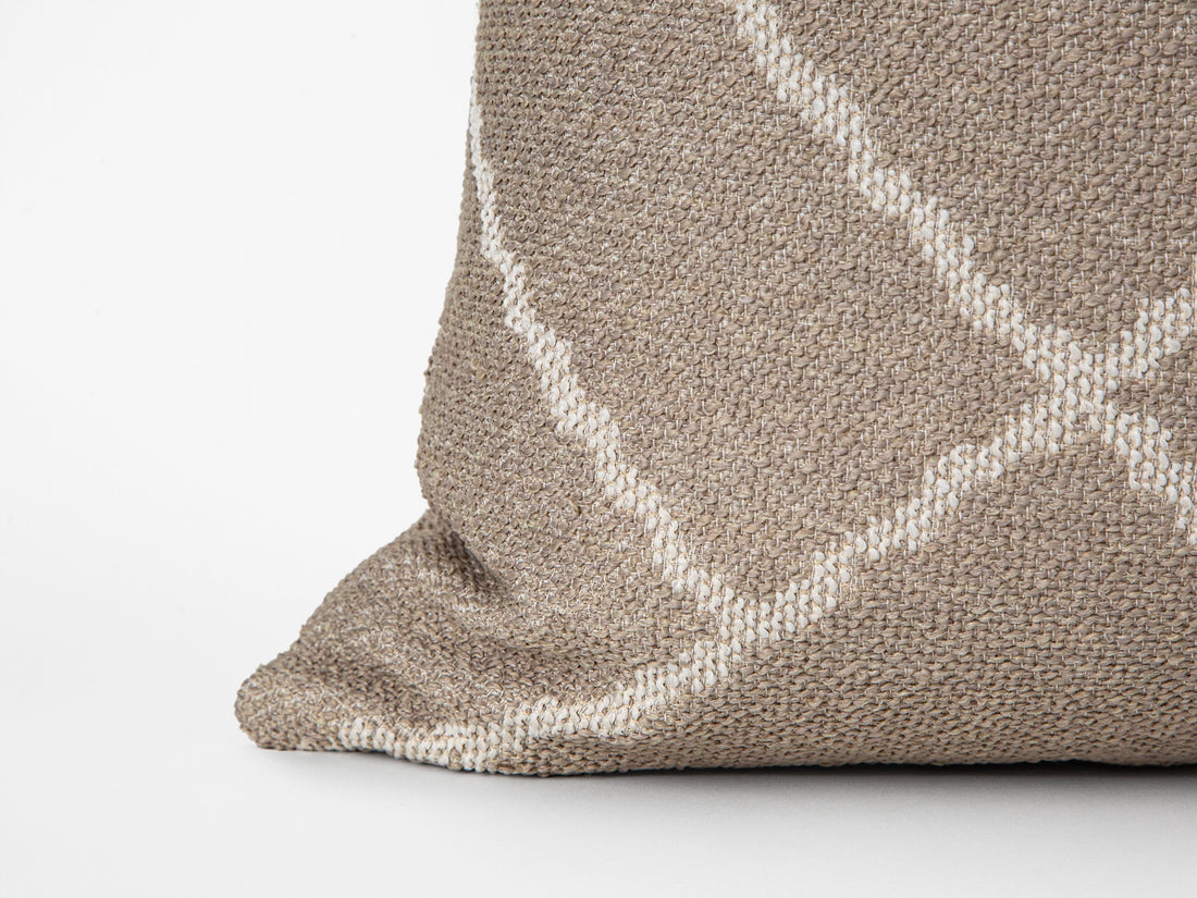 Beige Geometric Woven Pillow Cover