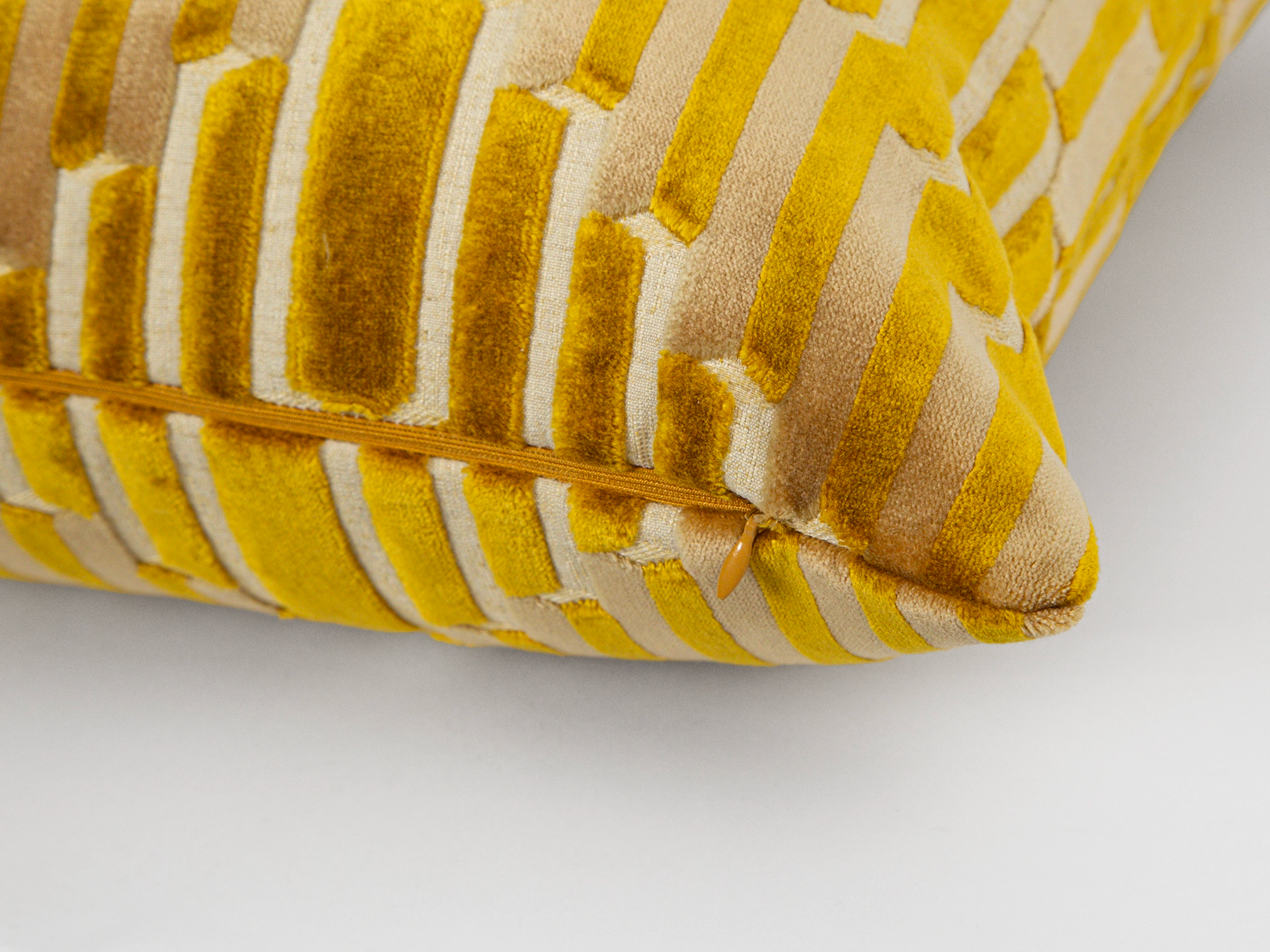 Gold Sculpted Chevron Velvet Pillow Cover