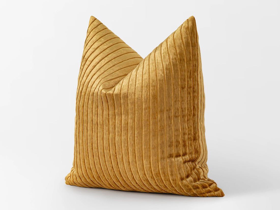 Gold Lustrous Velvet Corduroy Pillow Cover