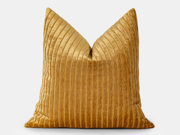 Gold Lustrous Velvet Corduroy Pillow Cover