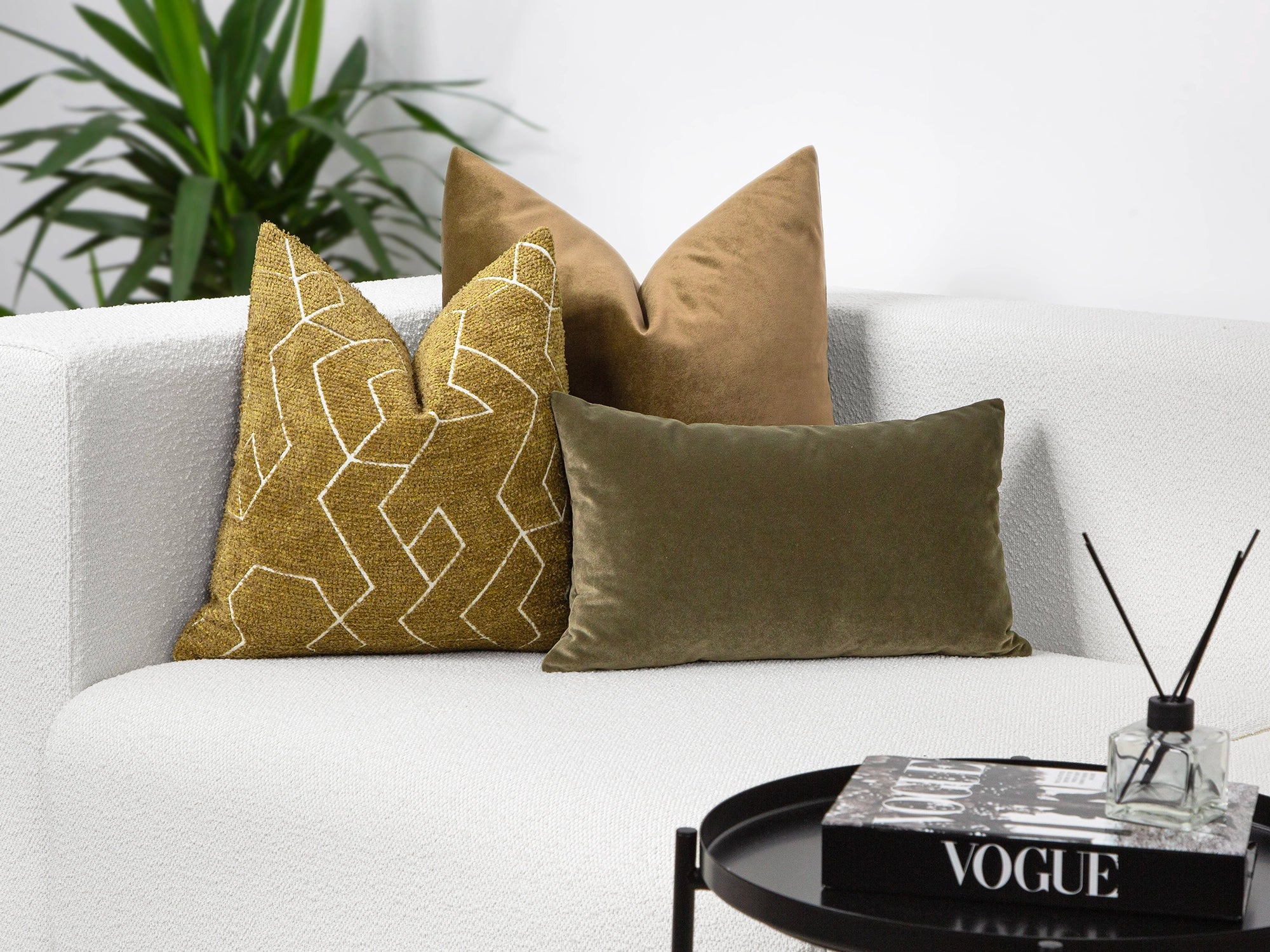 Mustard and White Geometric Pillow Cover
