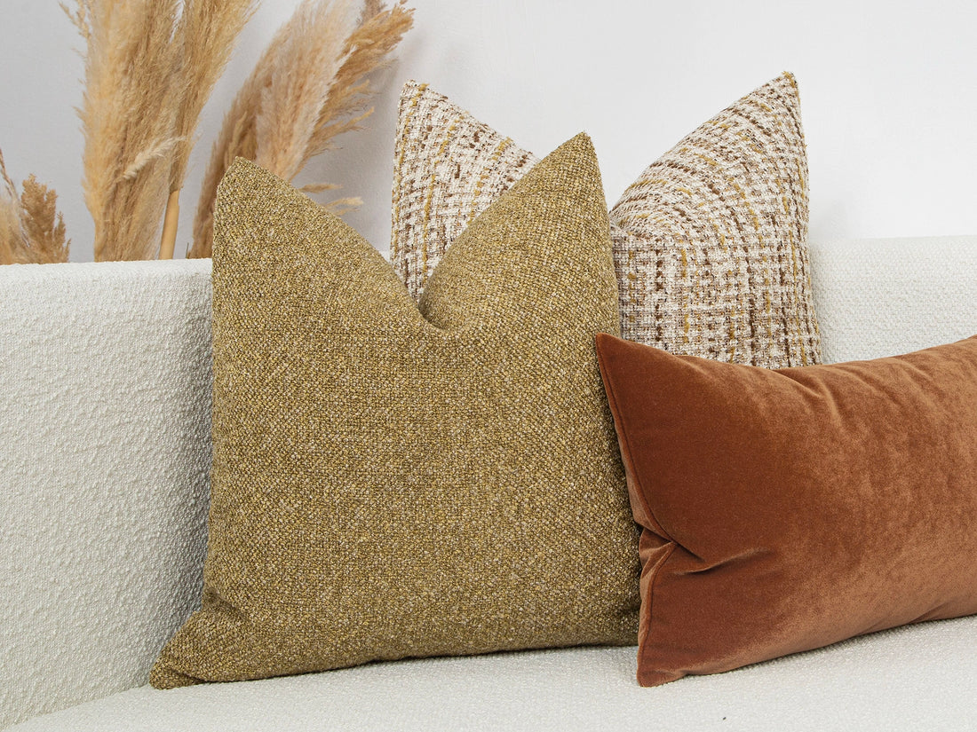 Dusty Gold Boucle Pillow Cover