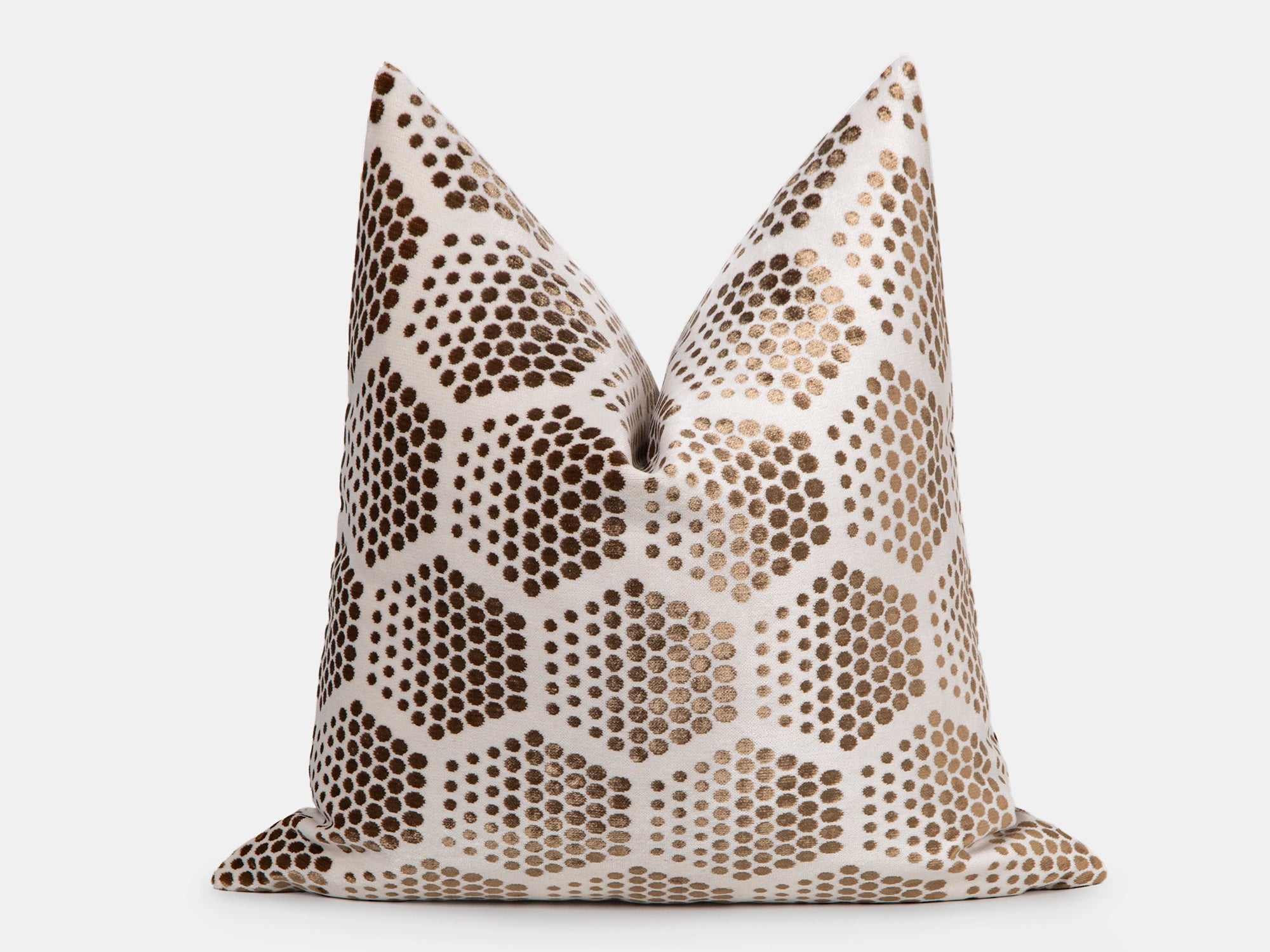 Golden Beige Honeycomb Velvet Pillow Cover