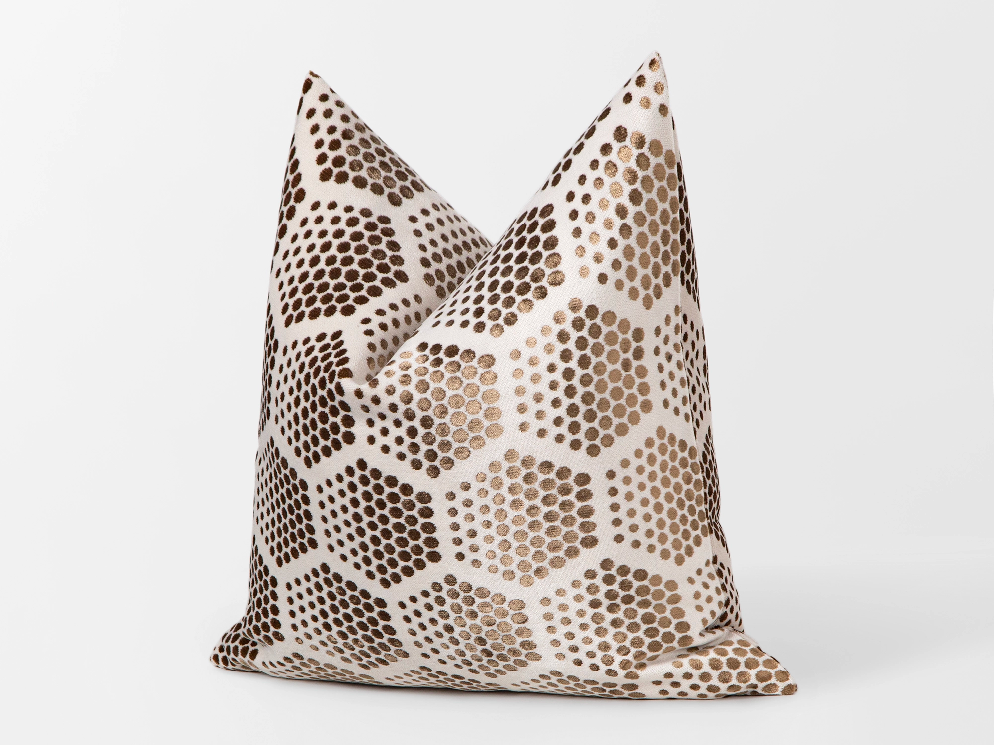 Golden Beige Honeycomb Velvet Pillow Cover