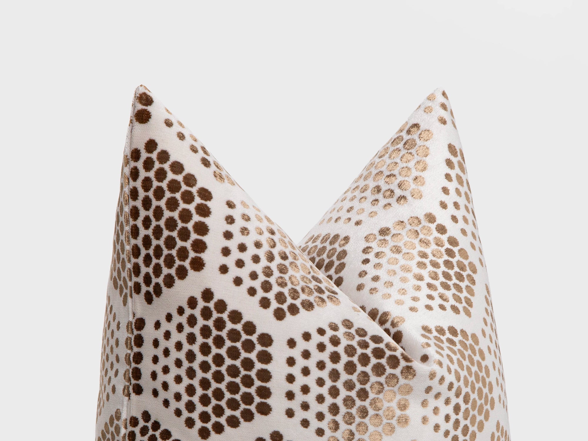 Golden Beige Honeycomb Velvet Pillow Cover
