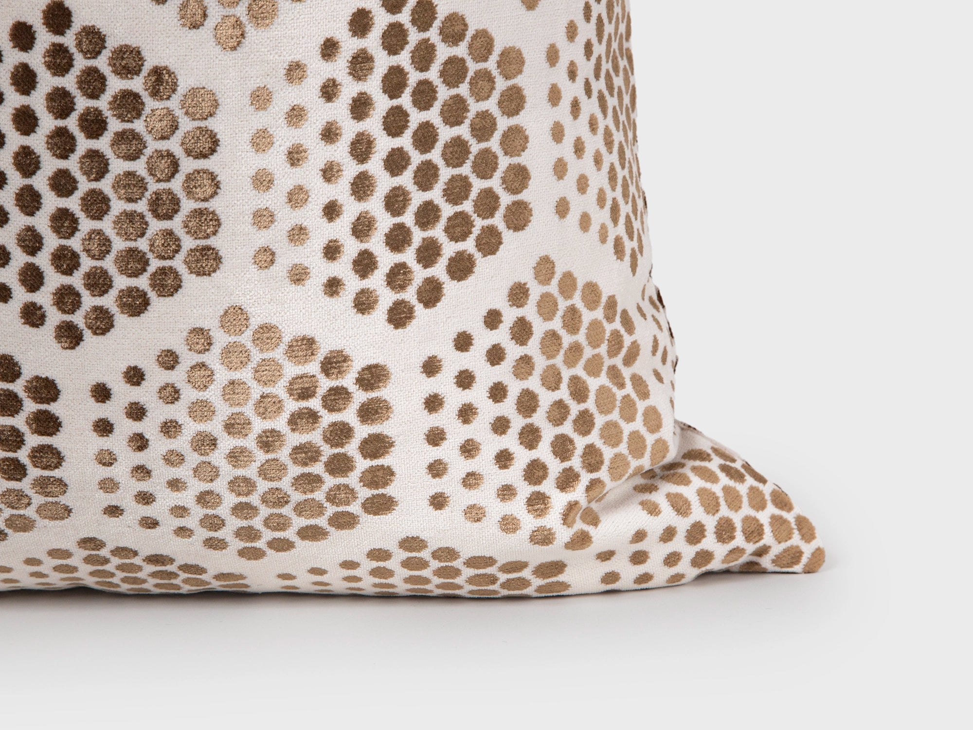 Golden Beige Honeycomb Velvet Pillow Cover