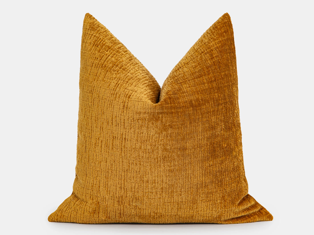 Golden Ochre Chenille Pillow Cover - Cozy