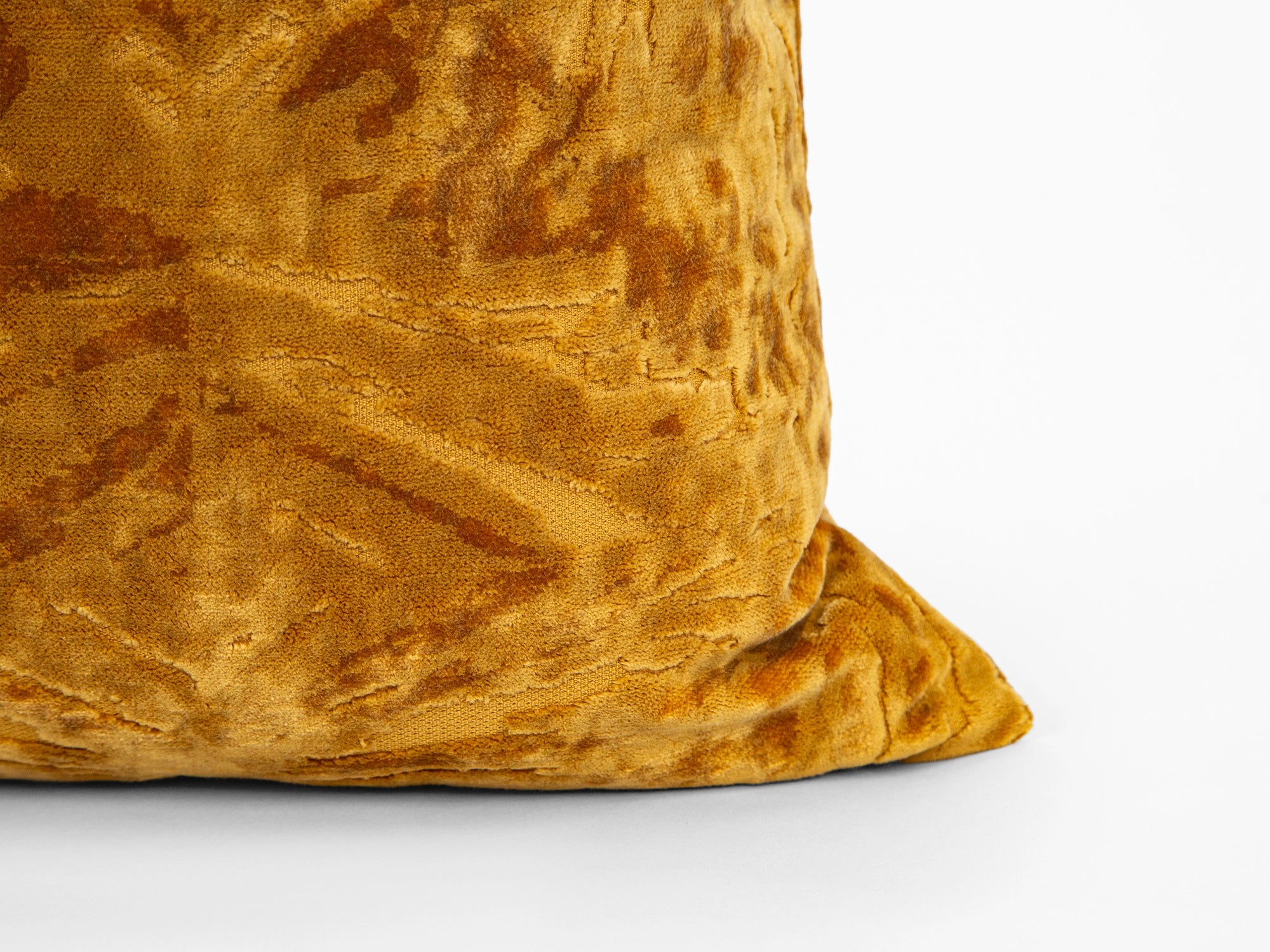 Golden Ochre Crushed Velvet Pillow Cover