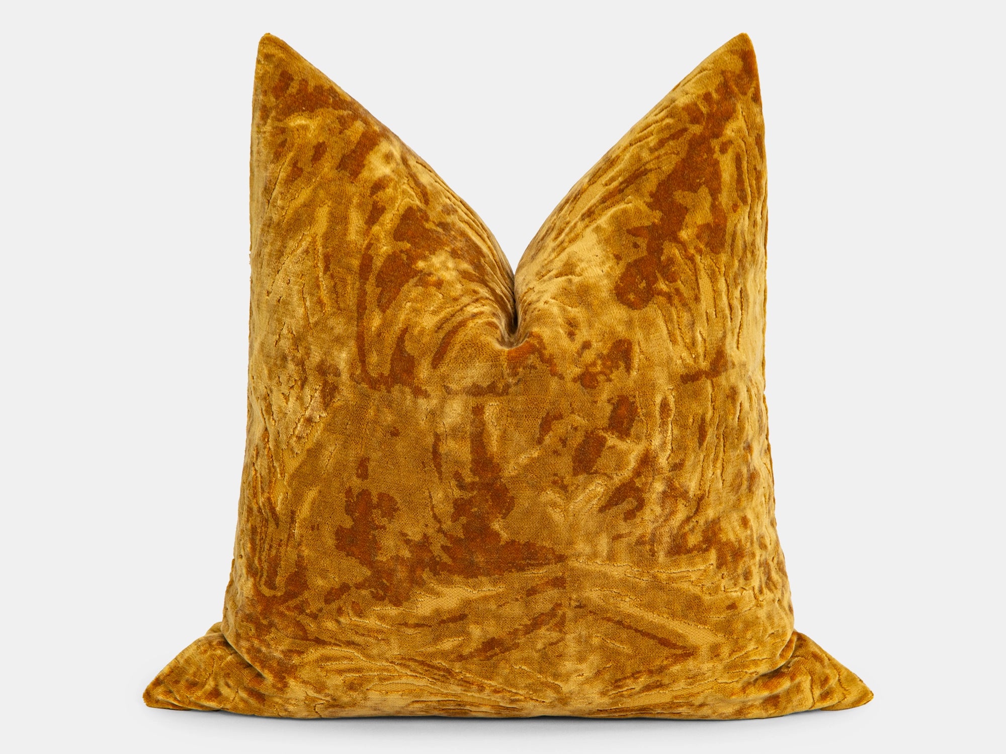 Golden Ochre Crushed Velvet Pillow Cover